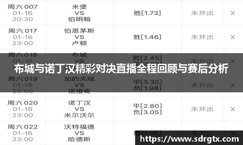 布城与诺丁汉精彩对决直播全程回顾与赛后分析